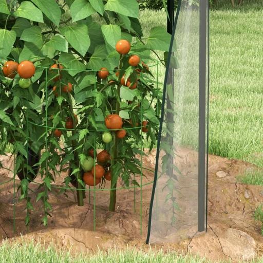 Invernadero de Terraza con 2 Puertas con Cremallera Anti-UV para Cultivo de Plantas Flores 90x90x145 cm Transparente [7]