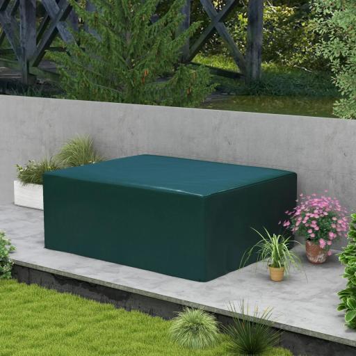 Funda Protectora para Muebles Rectangular Funda de Muebles para Jardín Impermeable Anti-UV Antipolvo 235x190x90 cm Verde