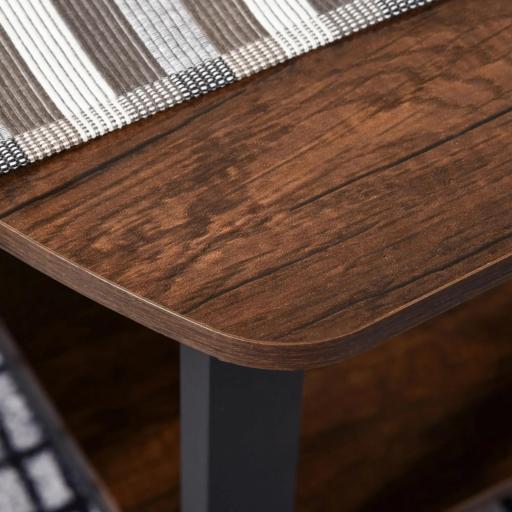 Mesa de Centro Mesa de Café con 2 Estantes para Salón Sala de Estar Dormitorio Estilo Vintage Madera 100x60x46 cm Marrón Rústico [6]