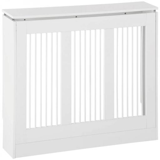 Cubierta de Radiador Blanco 90x18x84 cm Cubre Radiador de MDF Diseño Moderno Estante para Radiador Vertical para Salón [10]