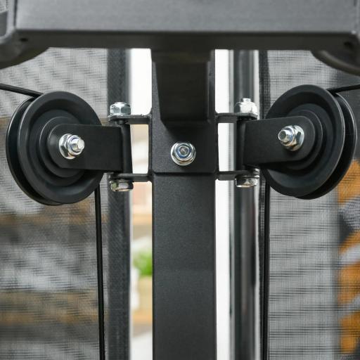 Multiestación de Musculación con Placas de Peso de 45 kg Carga Max. 110 kg para Entrenamiento 225x175x200 cm Negro [6]