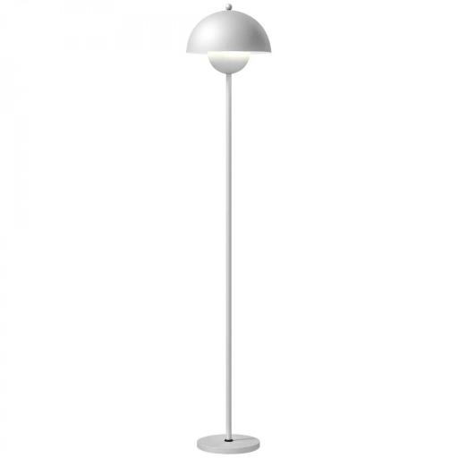 Lámpara de Pie para Salón Moderna con Pantalla de Cuenco Interruptor de Pie Casquillo E27 Sin Bombilla Ø30x155 cm Plata [9]