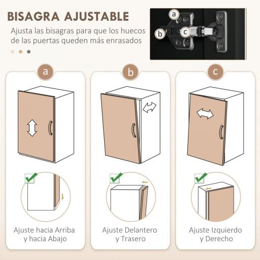 Alacena de Cocina Armario de Almacenaje Multifuncional con 4 Puertas y Estantes Ajustables 60x30x170,5 cm Negro [6]
