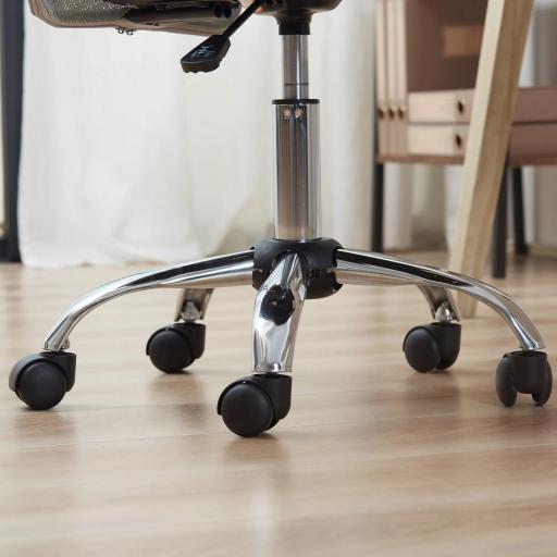 Silla de Escritorio Giratoria sin Brazos Silla de Malla con Altura Ajustable Carga 100 kg 43x58x90-100 cm Gris [4]