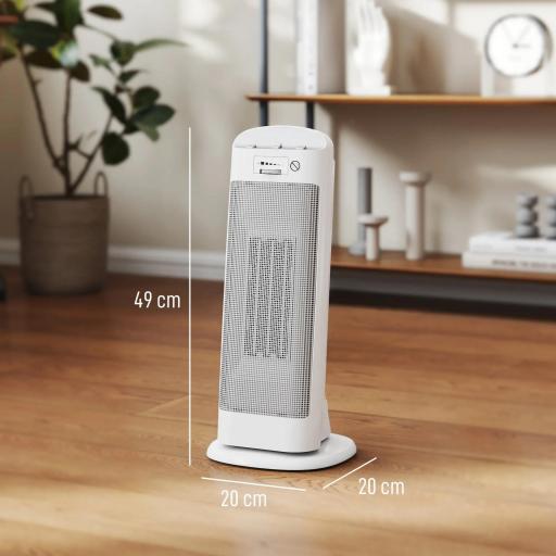 Calefactor Eléctrico Bajo Consumo 2000W con 4 Modos Termostato Regulable Protección contra Vuelcos y Sobrecalentamiento [1]