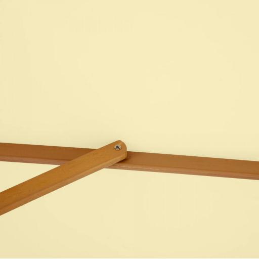 Sombrilla Parasol de Madera 250x230 cm para Exterior con 6 Varillas Sistema de Polea Color Crema [6]
