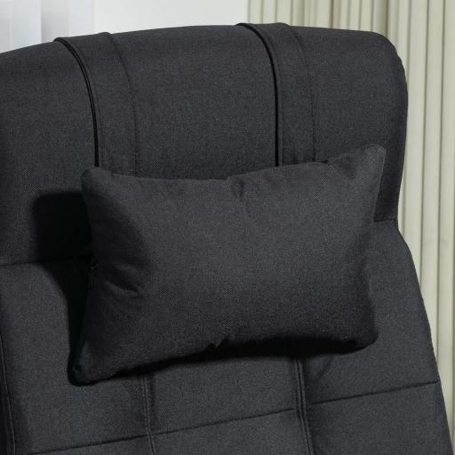 Silla de Escritorio Reclinable con Altura Ajustable Reposapiés Reposacabezas y Reposabrazos 66x76x112-120 cm Negro [8]
