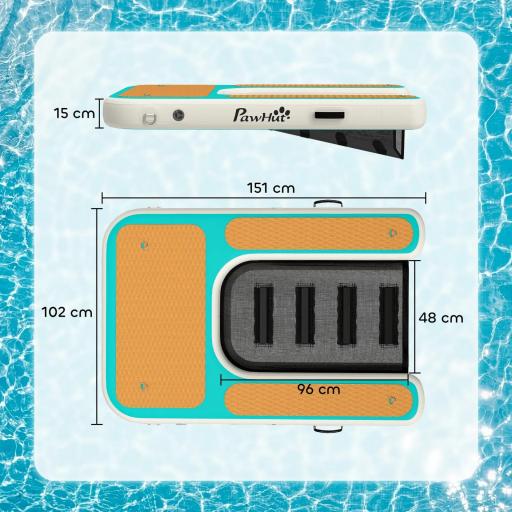 Rampa de Agua Hinchable para Perros para Piscina Barcos Lagos 151x102 cm con Superficie Antideslizante de EVA [1]