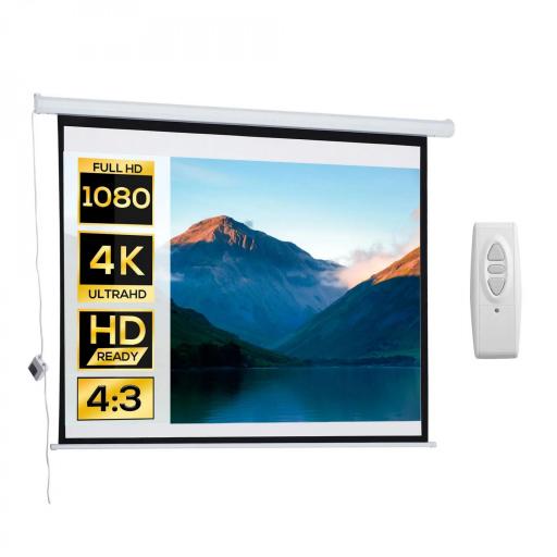 Pantalla del Proyector Eléctrica Portátil Universal 84 Pulgadas Pantalla para Proyección Motorizada 4:3 con Control Remoto Cine en Casa Presentaciones Colgada de Pared [8]