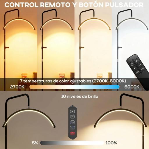 Lámpara Pestañas Media Luna con Cabeza Giratoria 350° 7 Temperaturas de Color Brillo Ajustable Soporte para Teléfono [4]