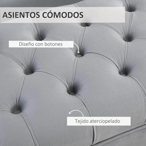 Taburete Pie de Cama Banco de Dormitorio con Asiento Acolchado y Patas Metálicas para Entrada Pasillo 118x45x42 cm Gris [6]