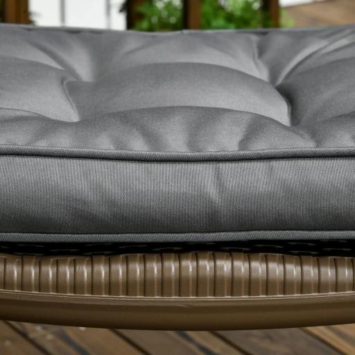 Conjunto de Cojines para Sillas de Comedor y Jardín Impermeable con 2 Amarres de Fijación 42x42x5 cm Gris Oscuro [7]