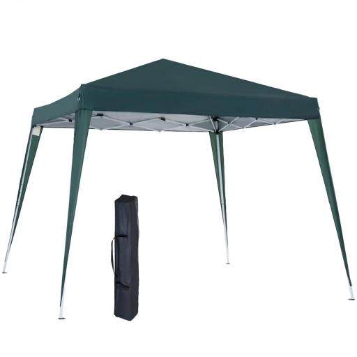 Carpa Plegable 3x3 m, Pop-up, Cenador Pabellón de Jardín, Altura Ajustable con Bolsa de Transporte, Anti-UV, Impermeable, Gazebo para Camping, Fiestas, Exterior, Verde [9]