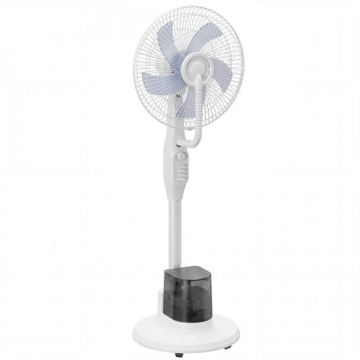 Ventilador Nebulizador 90W Oscilación de 70° 3 Velocidades 5 Aspas Depósito de Agua de 3,5L 5 Ruedas Blanco [8]