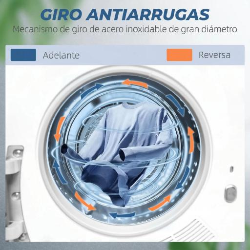 Secadora de Evacuación 2,5 kg 800W con Pantalla Táctil Control de Tiempo y Temperatura Función Antiarrugas Blanco [3]