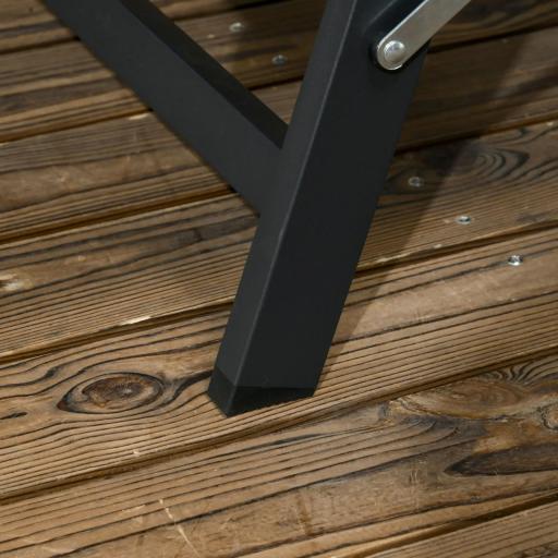 Juego de 2 Tumbonas Reclinables de Jardín de Aluminio con Respaldo Ajustable y Ruedas 165x66x102 cm Azul y Gris [6]