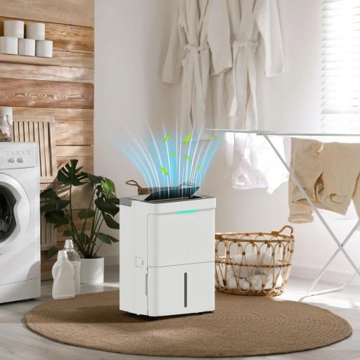 Deshumidificador 35L/día Depósito de Agua 5,5L Pantalla LED Temporizador 24 H Bloqueo Infantil hasta 40-100㎡ Blanco