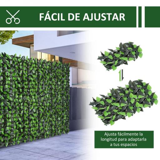 Seto Artificial en Rollo 3x1 m Pantalla de Cerca de Privacidad para Balcón Valla Jardín Exterior Planta Decorativa de Pared PE Fácil Montaje Verde [2]