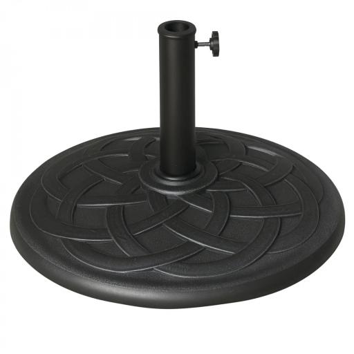 Base para Sombrilla de Jardín Peso Neto 19 kg Soporte de Parasol Apto para Mástil de 38mm/48mm Resina para Terraza Patio Exterior Ø54,5x34 cm Bronce [9]