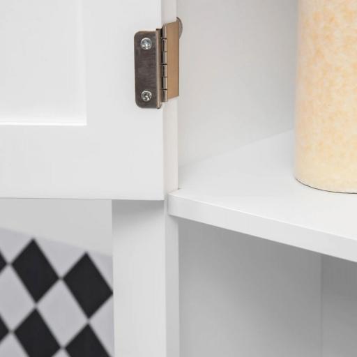 Mueble sobre Inodoro Armario Alto para Lavadora con 2 Puertas Balda Ajustable y 1 Estante 71x20,5x165 cm Blanco [4]