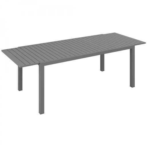 Mesa de Comedor Exterior Mesa de Terraza para 6 -8 Personas con Marco de Aluminio 180/240x94x73 cm Gris Oscuro [8]