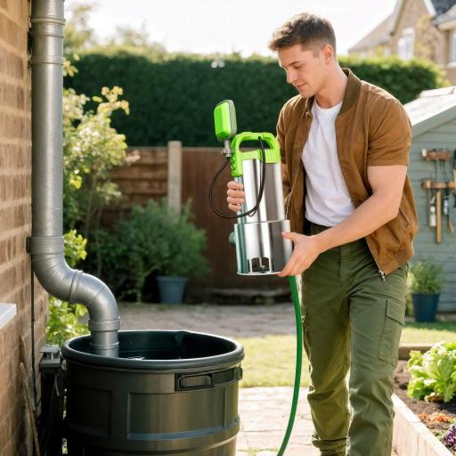 Bomba Sumergible de 1100 W para Aguas Sucias con Caudal de 18.000 l/h y Control Automático Mediante Flotador [7]