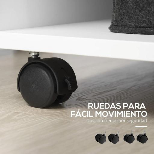 Armario para Impresora Mueble Auxiliar de Oficina Dormitorio Cocina Salón 60x40x75,8 cm Blanco [4]