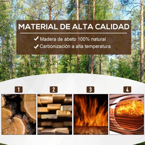 Jardinera de Madera Jardinera Elevada para Cultivos Verduras Flores en Patio Balcón Terraza 120x40x40 cm Carbonizada [2]