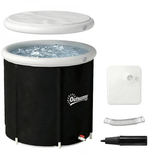 Bañera de Hielo 280L Bañera Hinchable Portátil para Recuperación de Atletas con Cubierta y Bomba Ø78x71 cm [9]