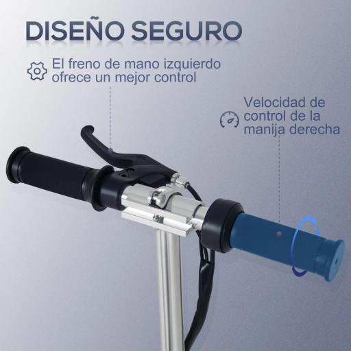 Patinete Eléctrico Plegable para Niños y Adolescentes de +7 Años con Manillar Ajustable en Altura 78x37x87-95 cm Rosa [4]