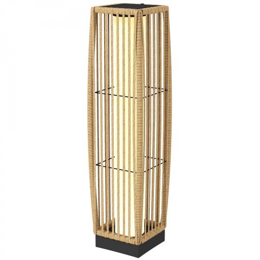 Linterna de Jardín de Ratán Farola Solar Exterior con Luces LED Encendido y Apagado Automático Impermeable IP44 Arena [8]