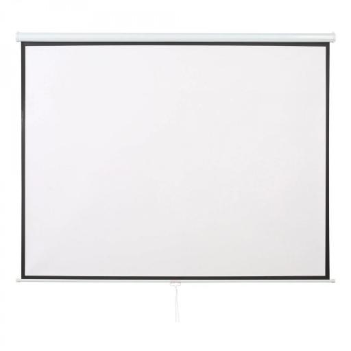 Pantalla de Proyector Manual 120 Pulgadas Formato 4:3/16:9 para Interior y Exterior 244x183 cm Blanco [2]