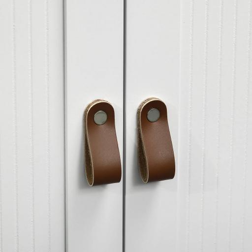 Mueble Bajo para Baño con Almacenaje Armario de Puertas y Estante Ajustable para Aseo o Baño Moderno 60x30x80,5cm Blanco [7]