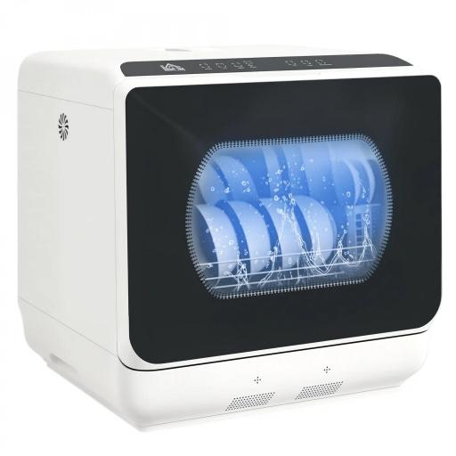 Lavavajillas Pequeño con 5+1 Programas Dos Modos de Suministro de Agua Depósito de Agua de 6L Pantalla LED Blanco [8]