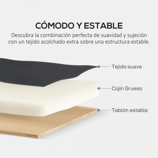 Sofá de 2 Plazas con Tapizado de Cuero Sintético Acolchado Grueso y Patas de Madera para Salón 117x78x78 cm Negro [6]