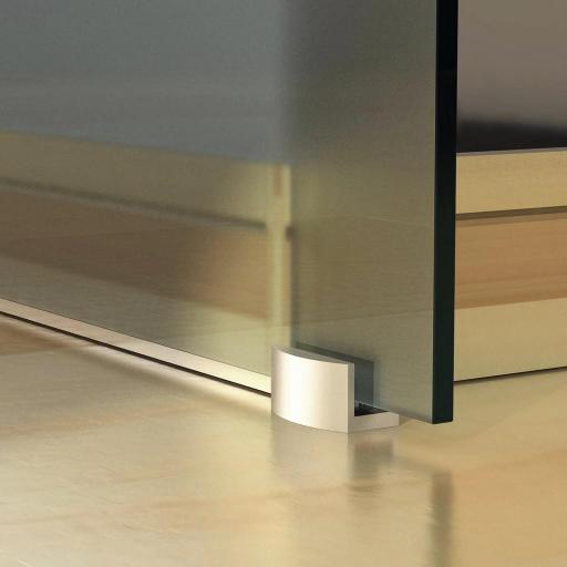 Puerta Corredera de Cristal 102,5x205 cm Puerta Corrediza Deslizante con Riel de Cristal de Seguridad Translúcido [2]