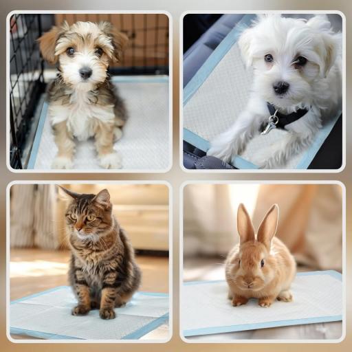 Empapadores para Perros 80 Unidad 60x60 cm Diseño de 6 Capas con Superficie de Secado Rápido a Prueba de Fugas Azul [2]