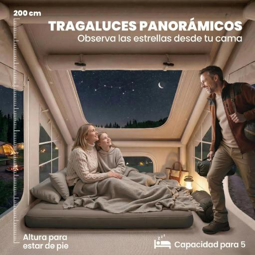 Tienda de Campaña Inflable con Apertura de Chimenea y Claraboya Bomba Bolsa UPF30+ para 4 Estaciones Impermeable 5000+ [3]