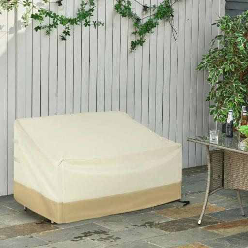 Funda Protectora para Banco 2-3 Plaza Cubierta de Muebles Impermeable Exterior Jardín Protección contra Lluvia y Sol 152x87x59/79cm 600D Tela Oxford
