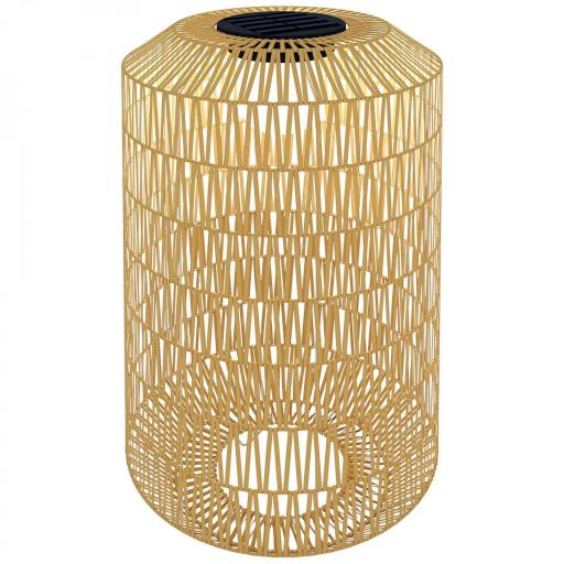 Lámpara de Jardín de Ratán Sintético con Luces LED Encendido y Apagado Automático Diseño Bohemio Ø30x55 cm Natural [9]