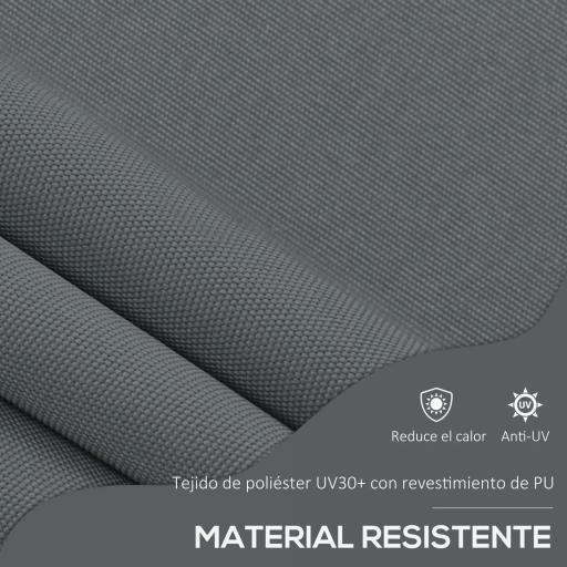 Toldo Manual Retráctil con Manivela 200x120x210-300 cm con Altura Ajustable Impermeable y Anti-UV Gris Oscuro [4]