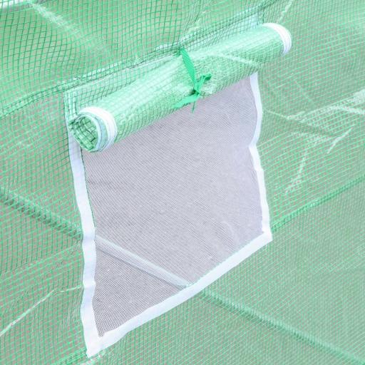 Invernadero de Túnel 450x300x205 cm Invernadero de Jardín con 6 Ventanas Cubierta de Polietileno PE 140 g/m² y Estructura de Acero para Cultivo Plantas Jardín Terraza Verde [6]