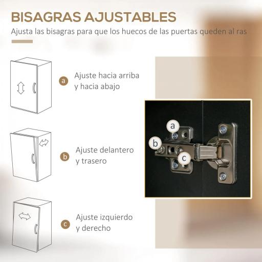 Alacena de Cocina con Cajón Armarios y Estantes Mueble Auxiliar para Microondas Estilo Moderno 119x41x180cm Negro [5]