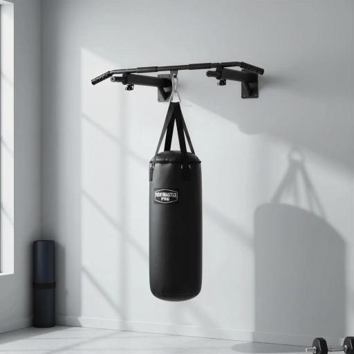 Barras de Dominadas para Pared Colgador de Saco de Boxeo 2 en 1 Entrenamiento Muscular Pull Up para Casa Carga Máxima 150 kg Negro [6]