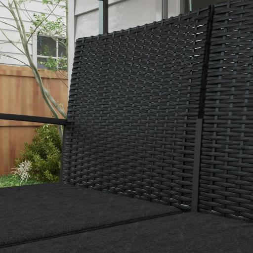 Conjunto de Muebles de Jardín de Ratán Sintético con 2 Sofás Individuales 1 Sofá Doble y 2 Mesas de Centro Negro [7]