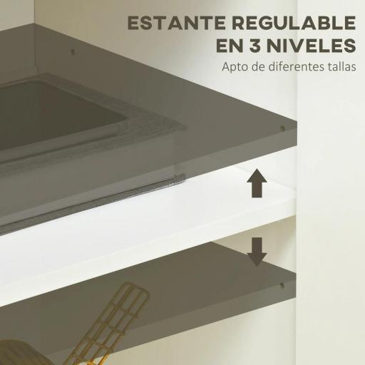 Aparador de Salón Mueble Auxiliar de Cocina con 2 Puertas y Estante Ajustable para Comedor Entrada 80x37x75 cm Blanco [7]