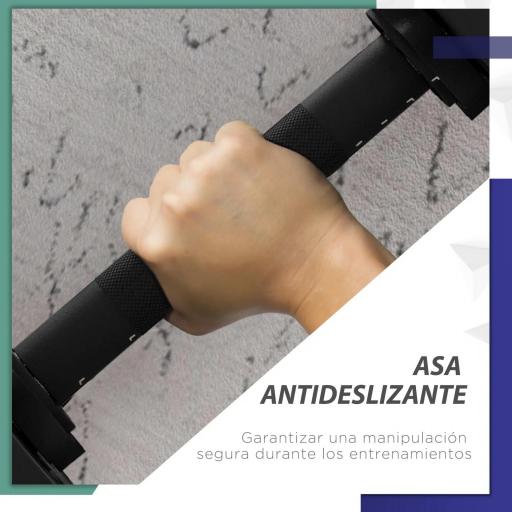 Kit de Mancuernas 20kg 2 en 1 con Barra de Pesas Mango Antideslizante para Entrenamiento de Fuerza Negro Verde [3]