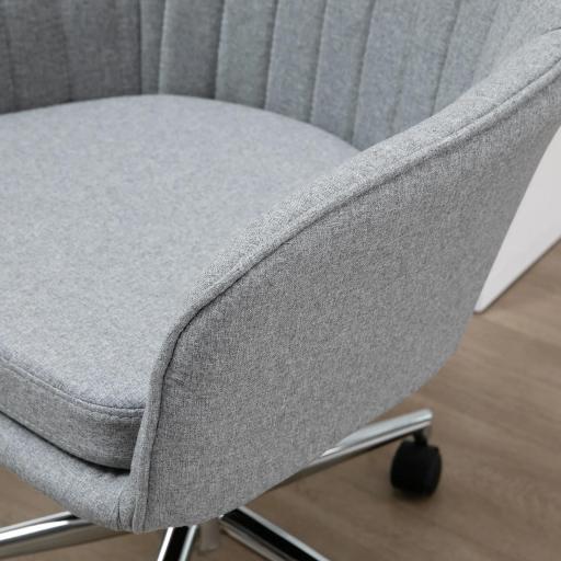 Silla de Oficina Silla Operativa con Altura Ajustable y Giratoria para Despacho Oficina 61x59x96cm Gris [6]