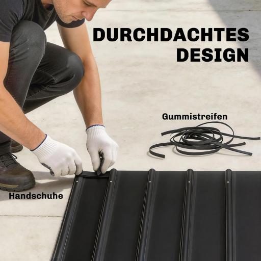 Pabellón para parrilla 2,71 x 1,82 m, pabellón de jardín con techo a una agua, estantes laterales, protección UV 50+ negro [2]