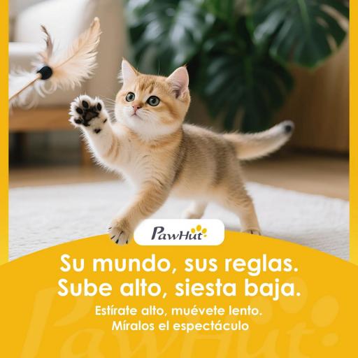 Árbol Rascador para Gatos Altura 134 cm con 6 Postes 3 Plataformas Cueva Hamaca Escalera 4 Juguetes Colgantes Gris [7]